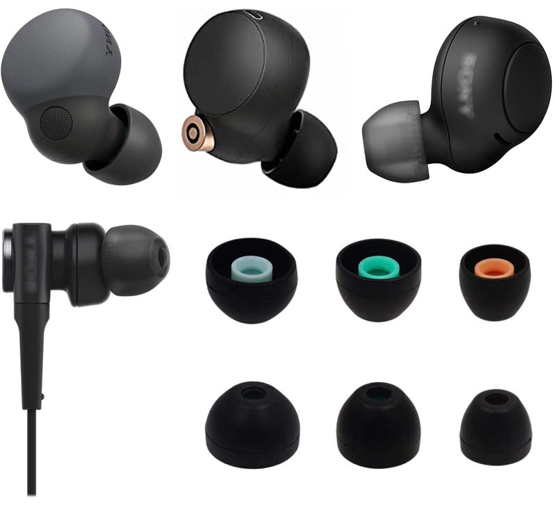 ALXCD Eartips Compatible with Sony in-Ear Headphone, S/M/L 3 Pairs Soft Silicone Ear Tips, Compatible with Sony in-Ear Headset MDR-XB50AP XBA-H1 WF-XB700 WF-1000XM3 WF-SP800N, etc. SML 3 Pairs - Image 1